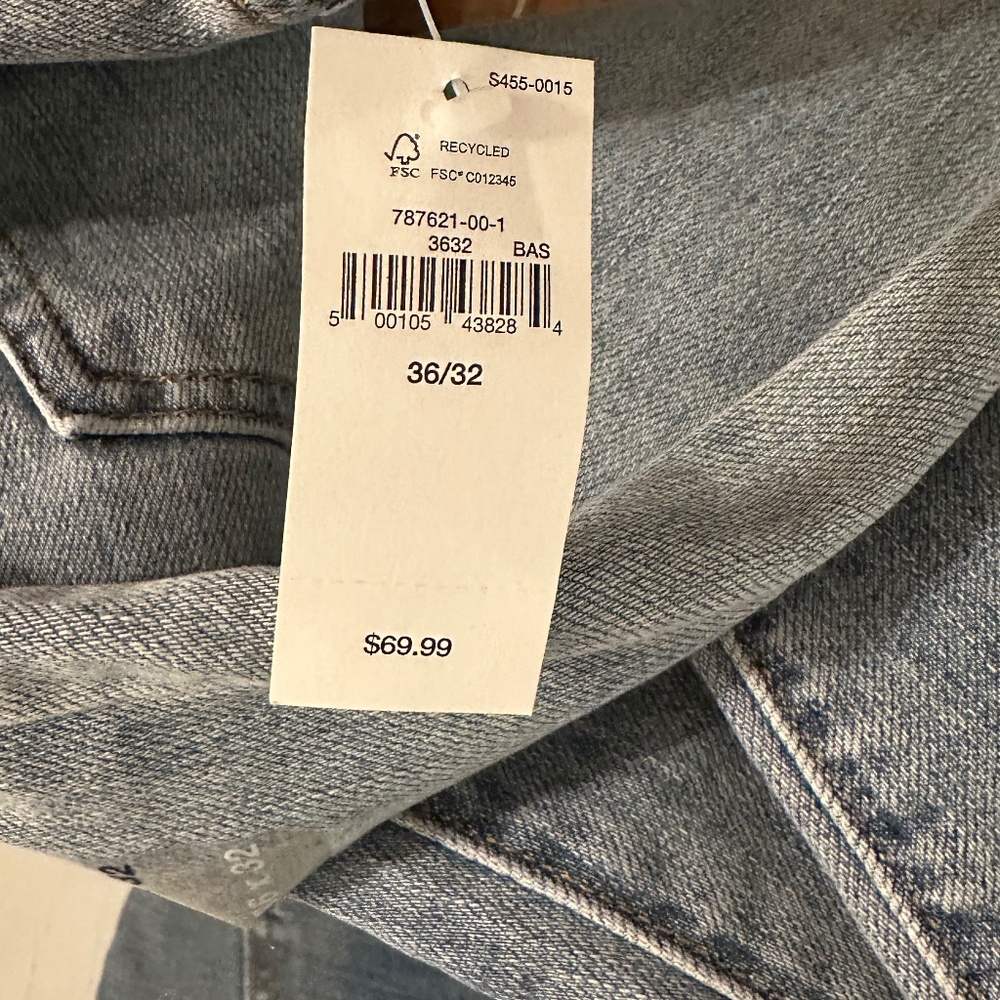 NWT Gap Men's Slim Soft Wear 36x32 Light Denim Mens Jeans - Picture 7 of 9